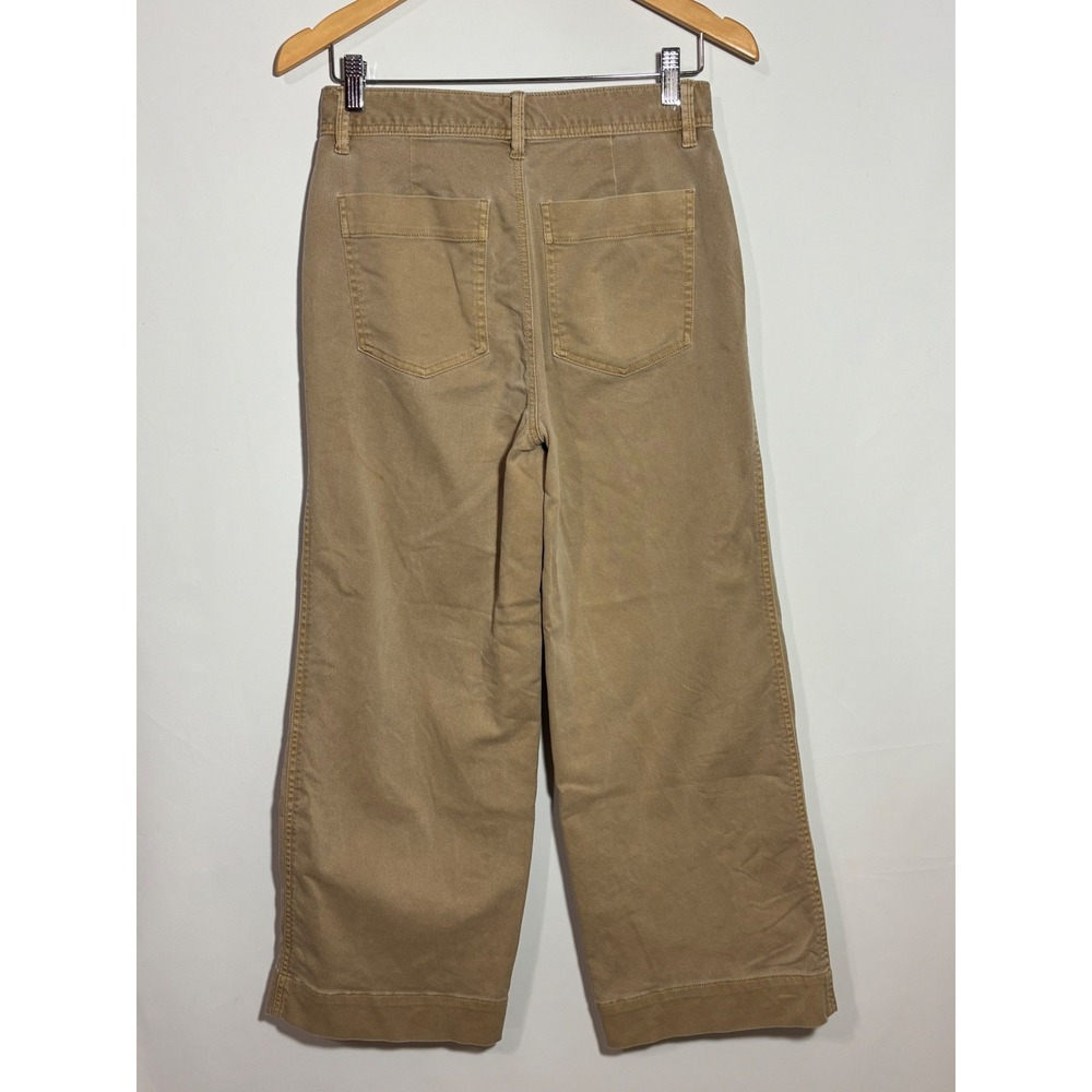 Gap Pants Womens 4 Tan High Rise Wide-Leg Crop Chino Khaki Stretch Cotton - Picture 3 of 12